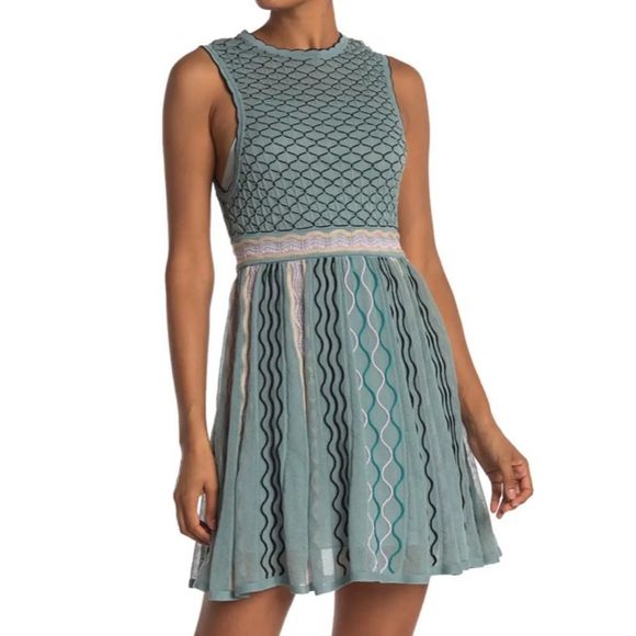 Missoni TEXTURE FIT & FLARE DRESS IN ARTIC - Picture 1 of 8